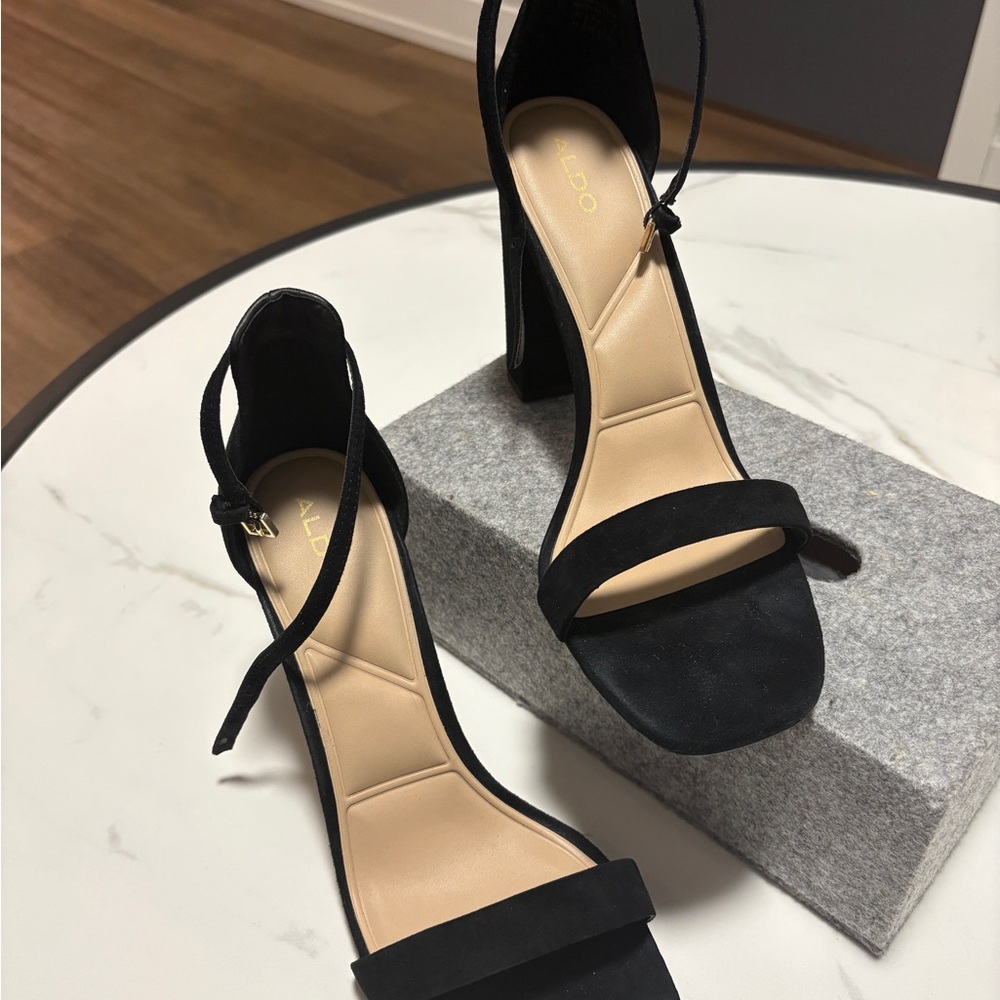 ALDO Black Women's Heel with gold strap